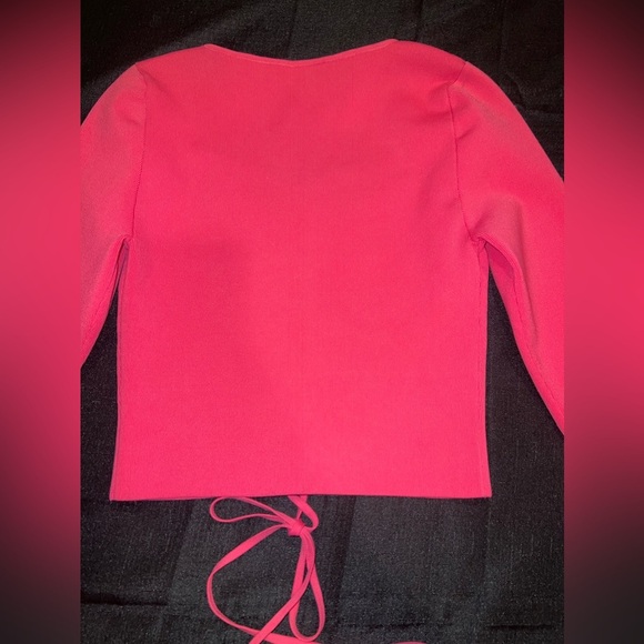 Alice + Olivia Hilaria Lace Front Top in Pink - Picture 8 of 8